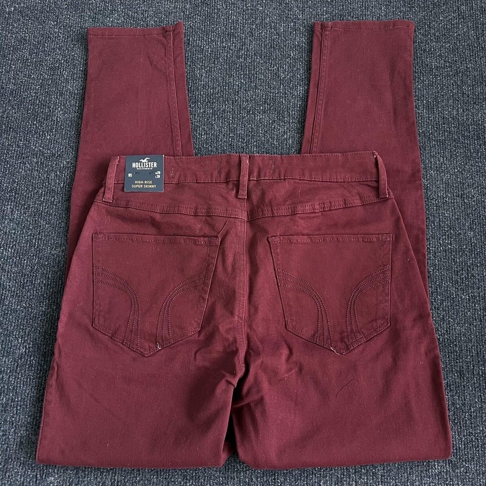 Hollister High-Rise Super Skinny Jeans Womens 9S Burgundy Stretch Denim Pants